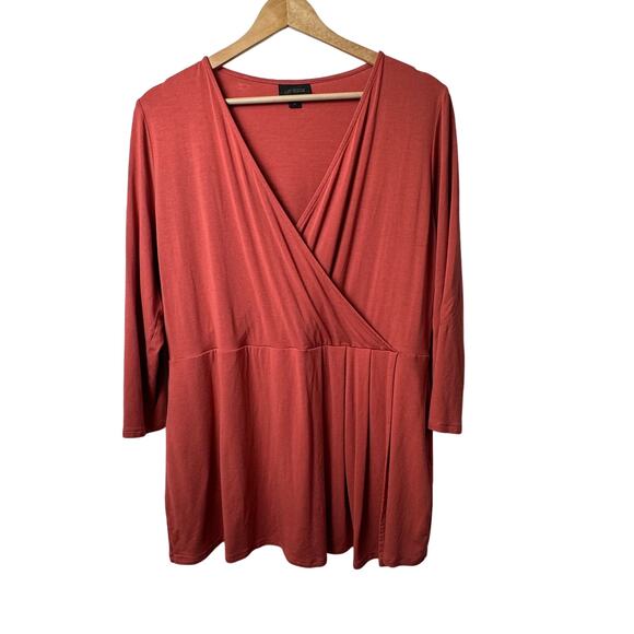 J. Jill Medium Coral Crossover Top - Picture 1 of 4